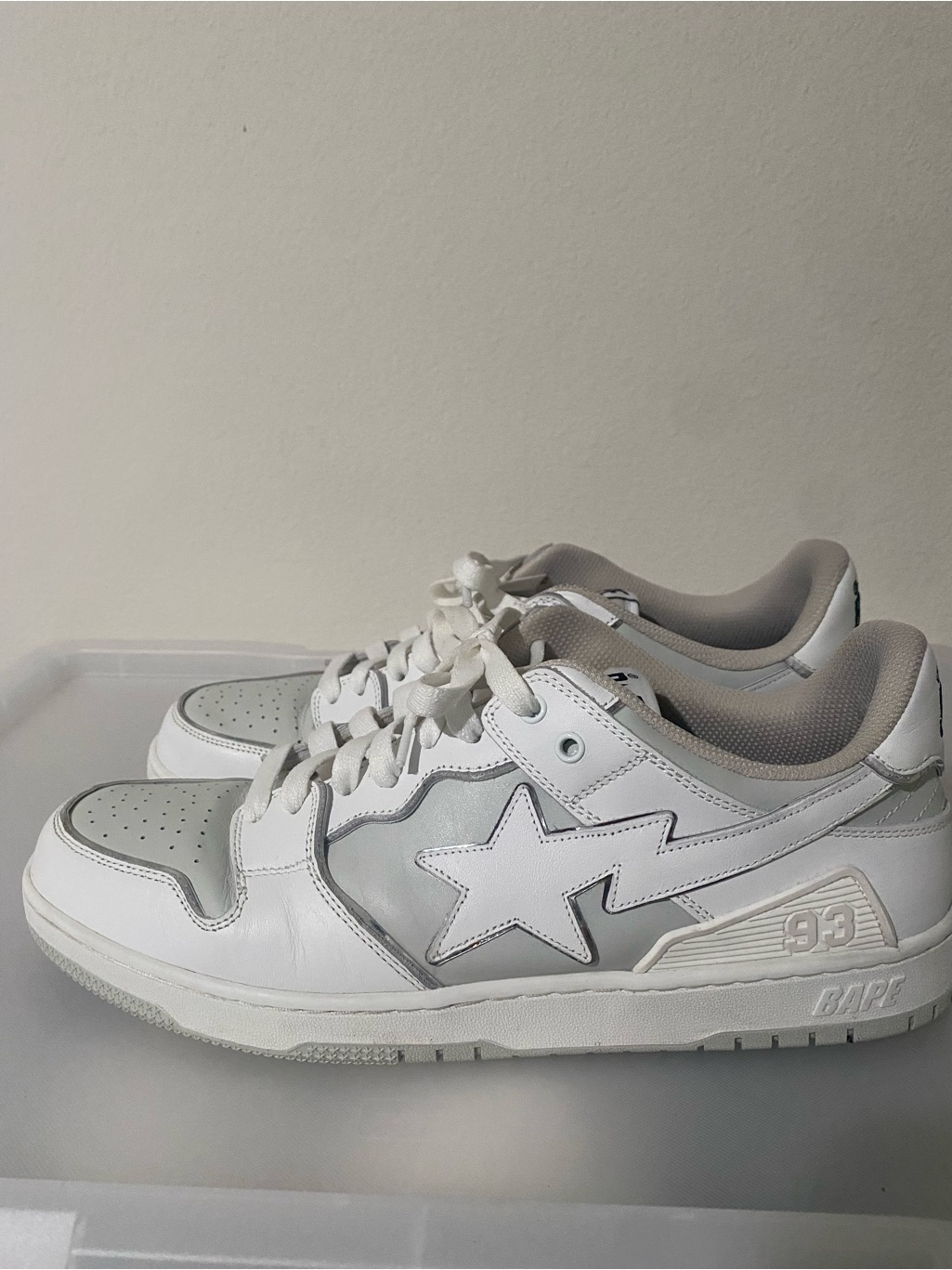 White/ Gray Bape Sk8 Sz 13